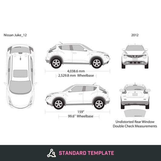 2012 Nissan Juke vector wrap template, Design-Ready PDF - GravBase