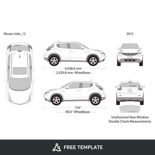 2012 Nissan Juke free vector vehicle wrap template - GravBase
