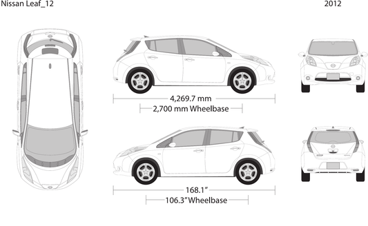 2012 Nissan Leaf vector wrap template, Design-Ready PDF - GravBase