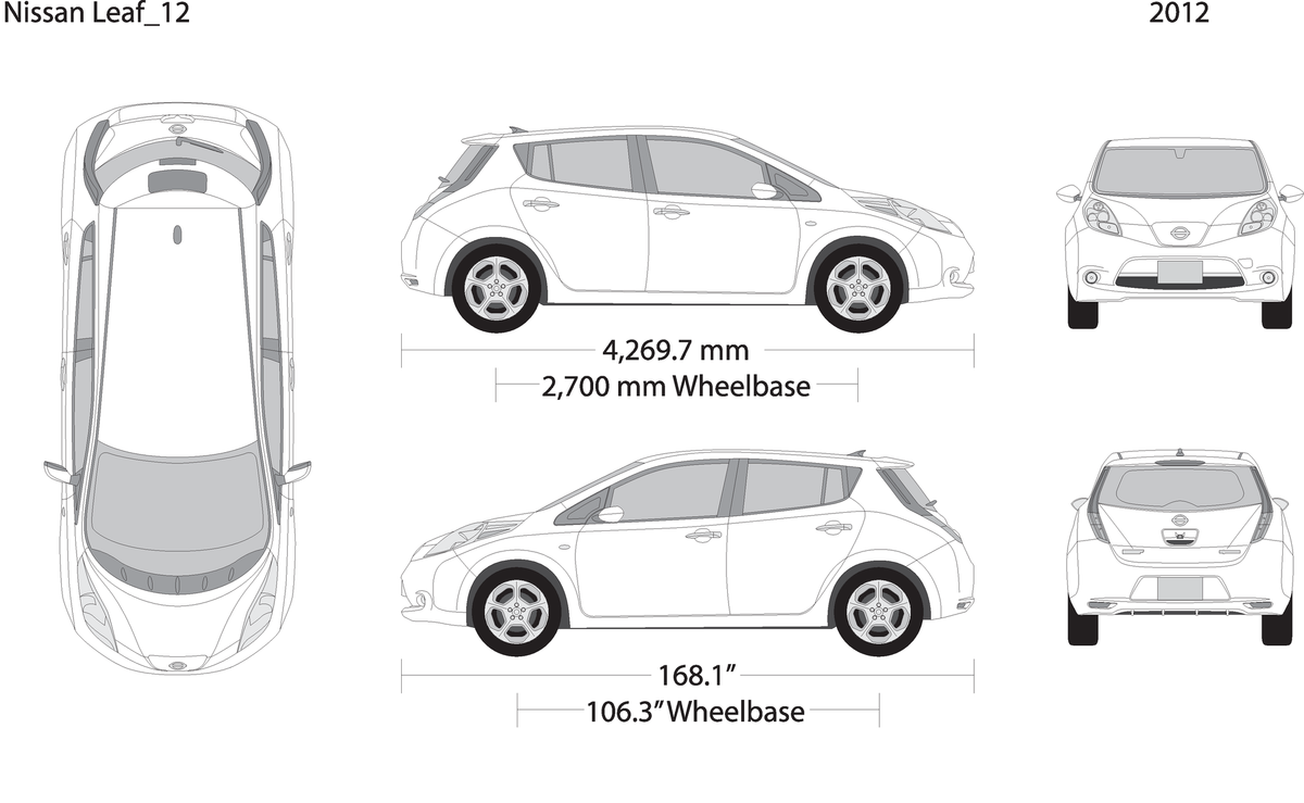 2012 Nissan Leaf V12 Vehicle Wrap Template