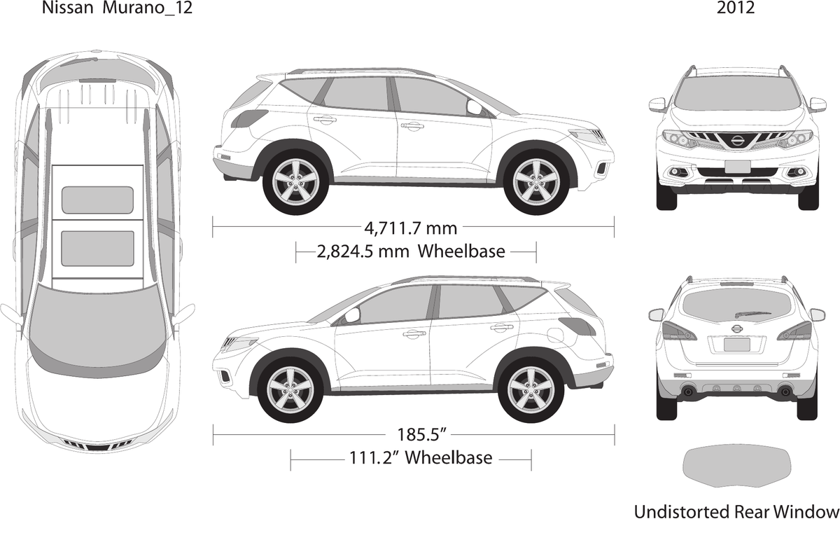 2012 Nissan Murano vector wrap template V01, Design-Ready PDF - GravBase