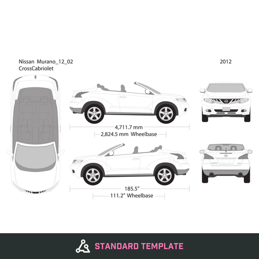 2012 Nissan Murano vector wrap template V02, Design-Ready PDF - GravBase