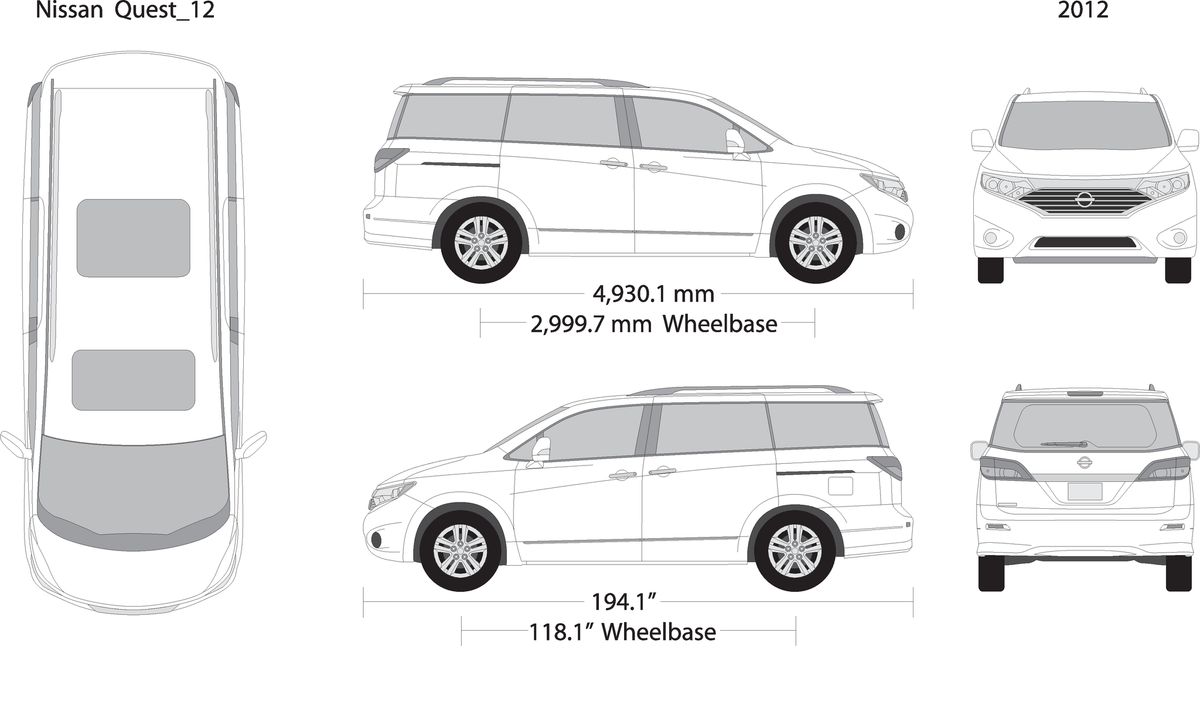 2012 Nissan Quest V12 Vehicle Wrap Template