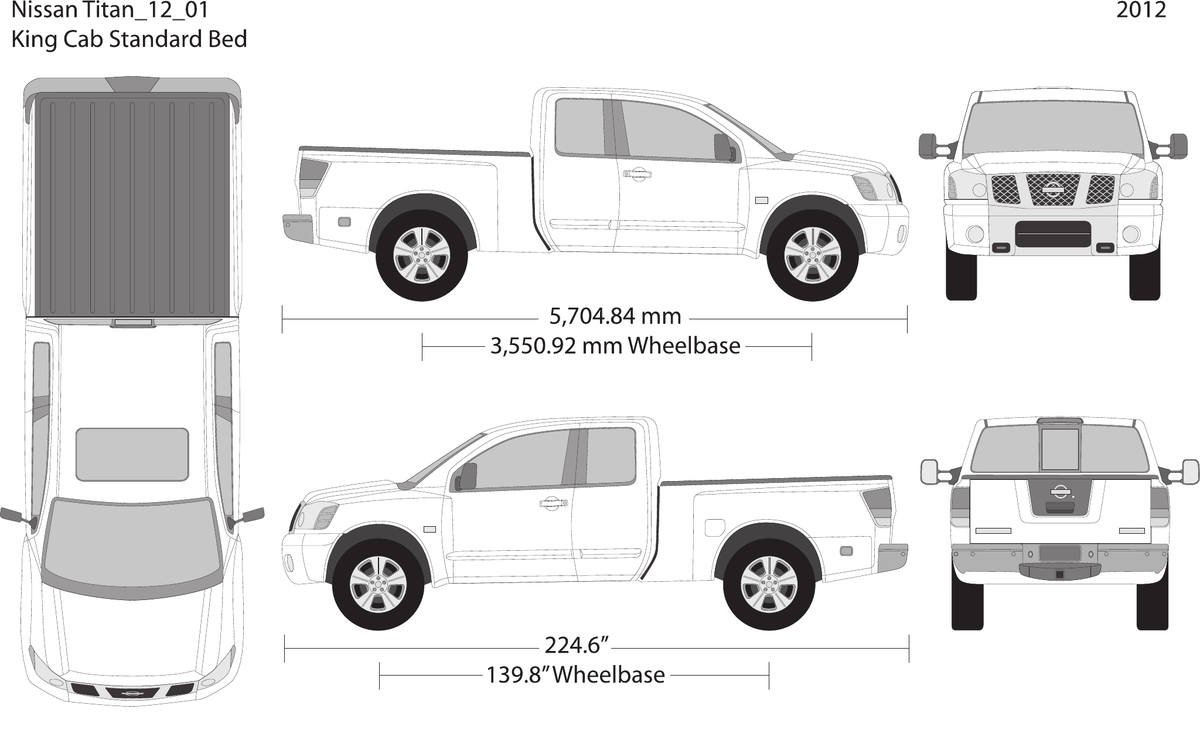 2012 Nissan Titan free vector vehicle wrap template - GravBase