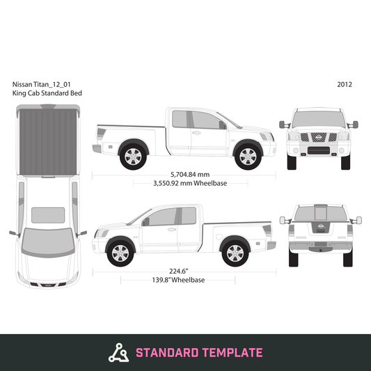 2012 Nissan Titan vector wrap template V01, Design-Ready PDF - GravBase
