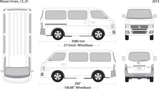 2012 Nissan Urvan V01 Vehicle Wrap Template