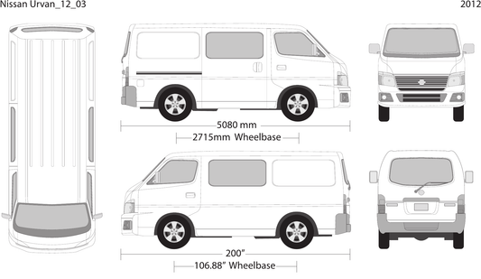 2012 Nissan Urvan vector wrap template V03, Design-Ready PDF - GravBase
