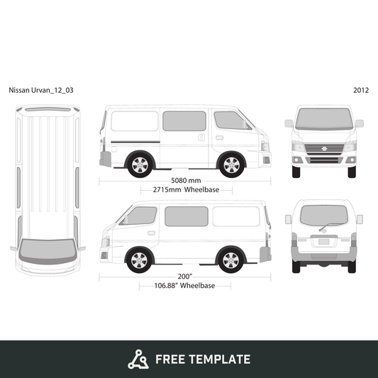 2012 Nissan Urvan free vector vehicle wrap template - GravBase