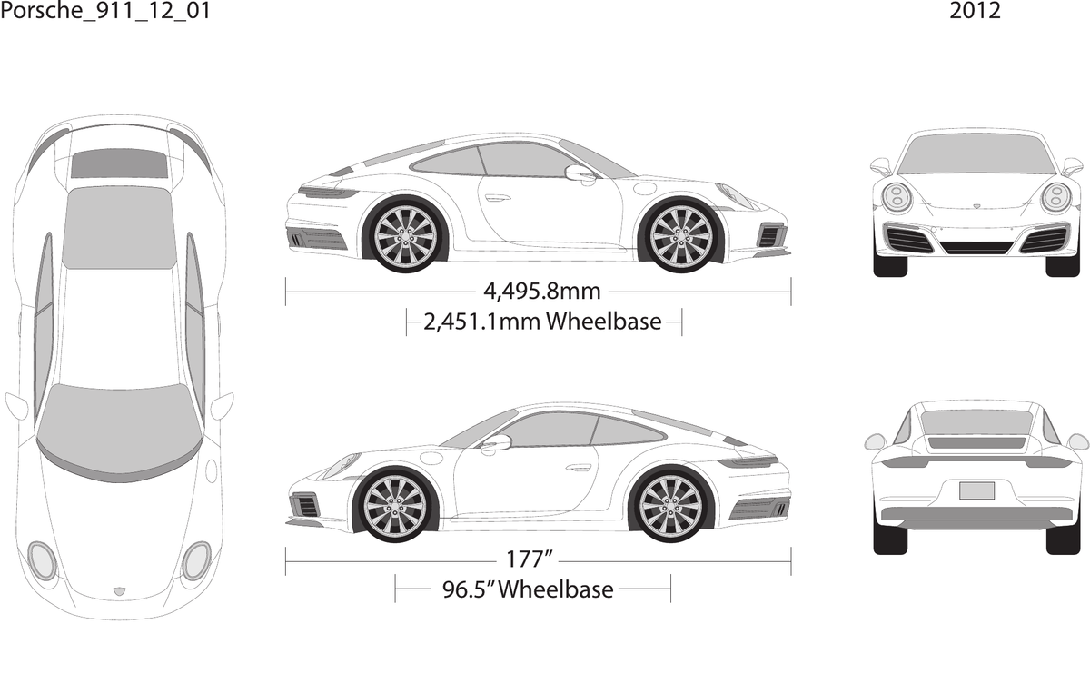2012 Porsche 911 vector wrap template, Design-Ready PDF - GravBase