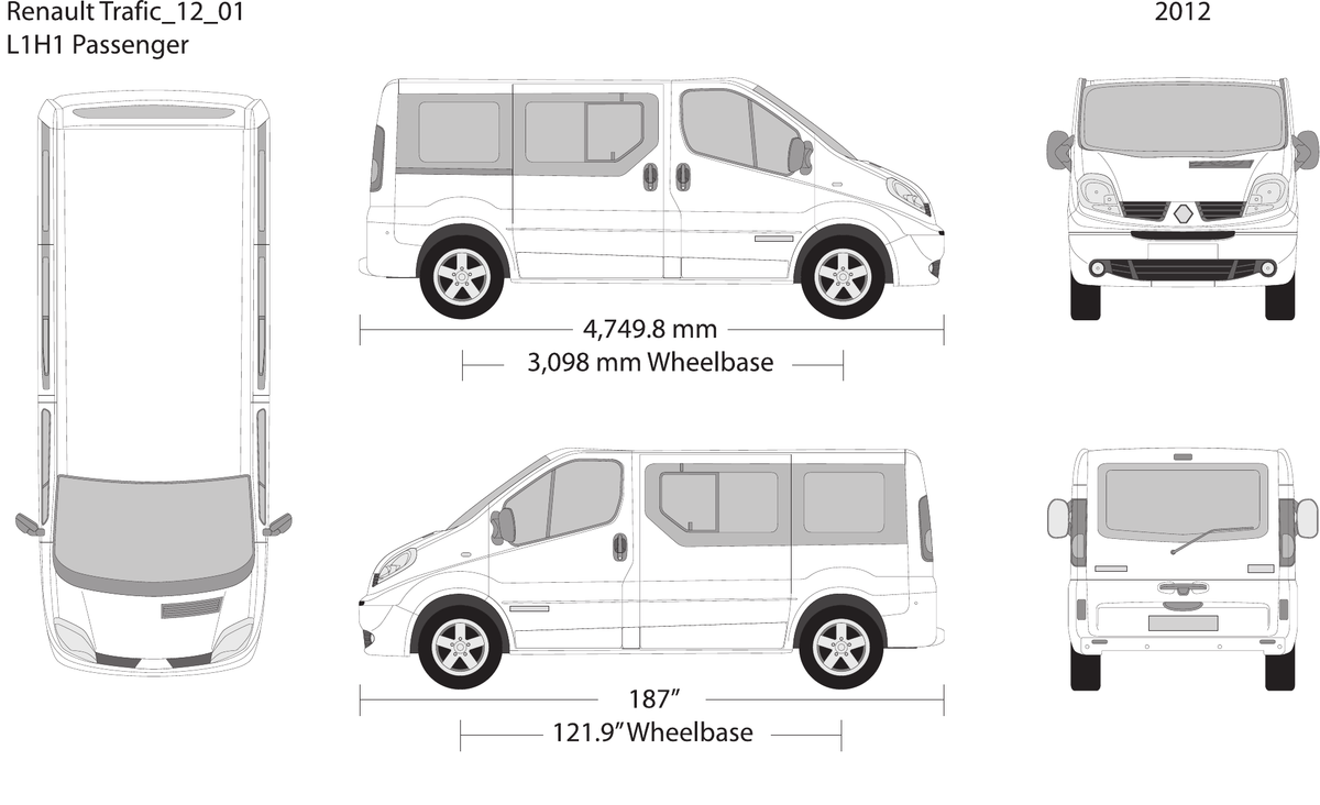 2012 Renault Trafic vector wrap template V01, Design-Ready PDF - GravBase