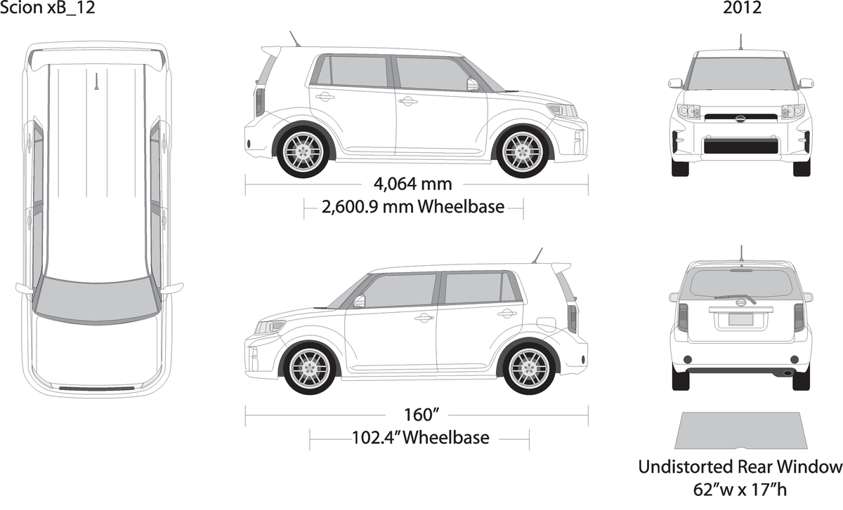 2012 Scion Xb V12 Vehicle Wrap Template