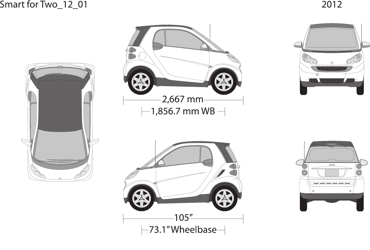2012 Smart Fortwo vector wrap template, Design-Ready PDF - GravBase