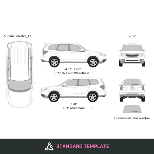 2012 Subaru Forester vector wrap template, Design-Ready PDF - GravBase