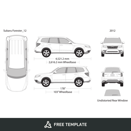 2012 Subaru Forester free vector vehicle wrap template - GravBase