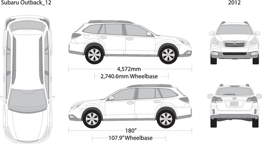 2012 Subaru Outback V12 Vehicle Wrap Template