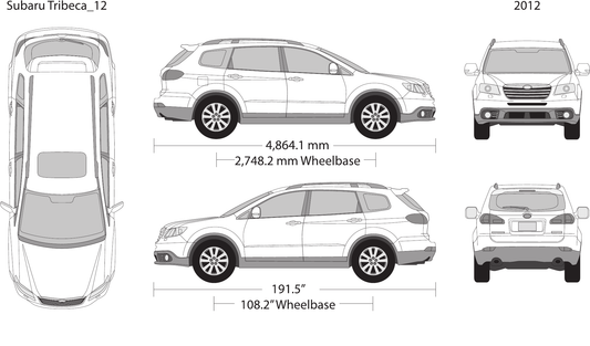 2012 Subaru Tribeca vector wrap template, Design-Ready PDF - GravBase
