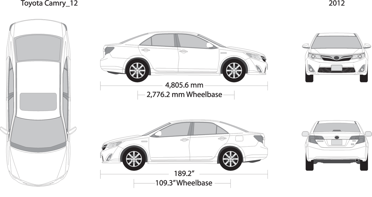2012 Toyota Camry V12 Vehicle Wrap Template