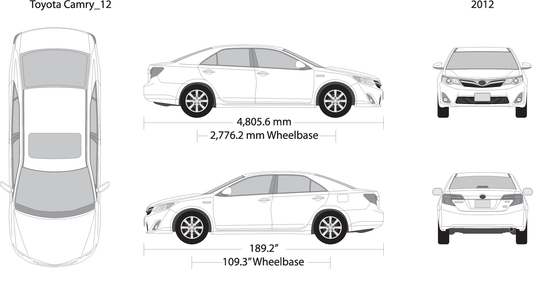2012 Toyota Camry V12 Vehicle Wrap Template