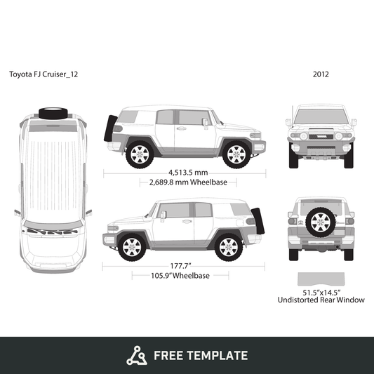 2012 Toyota FJ Cruiser free vector vehicle wrap template - GravBase