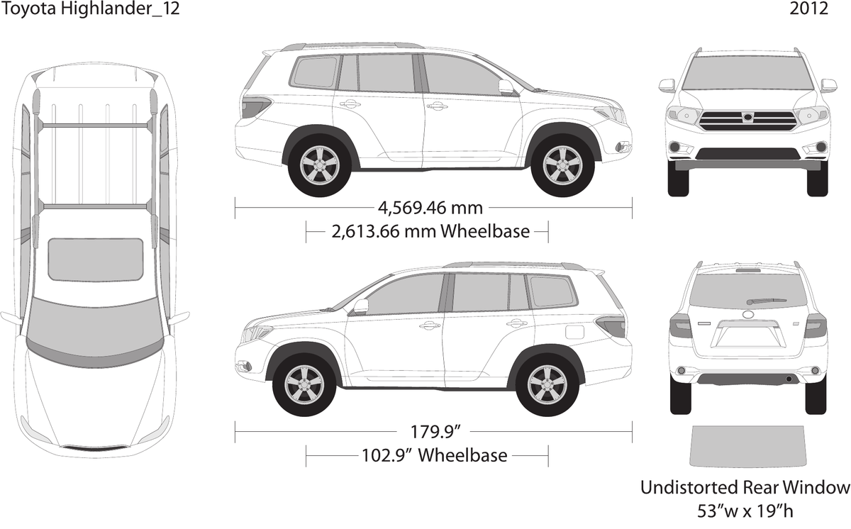 2012 Toyota Highlander vector wrap template, Design-Ready PDF - GravBase