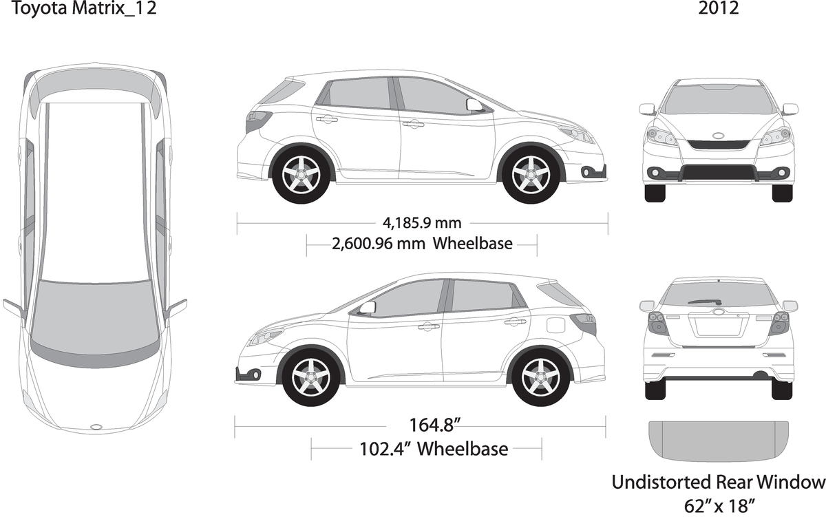 2012 Toyota Matrix V12 Vehicle Wrap Template