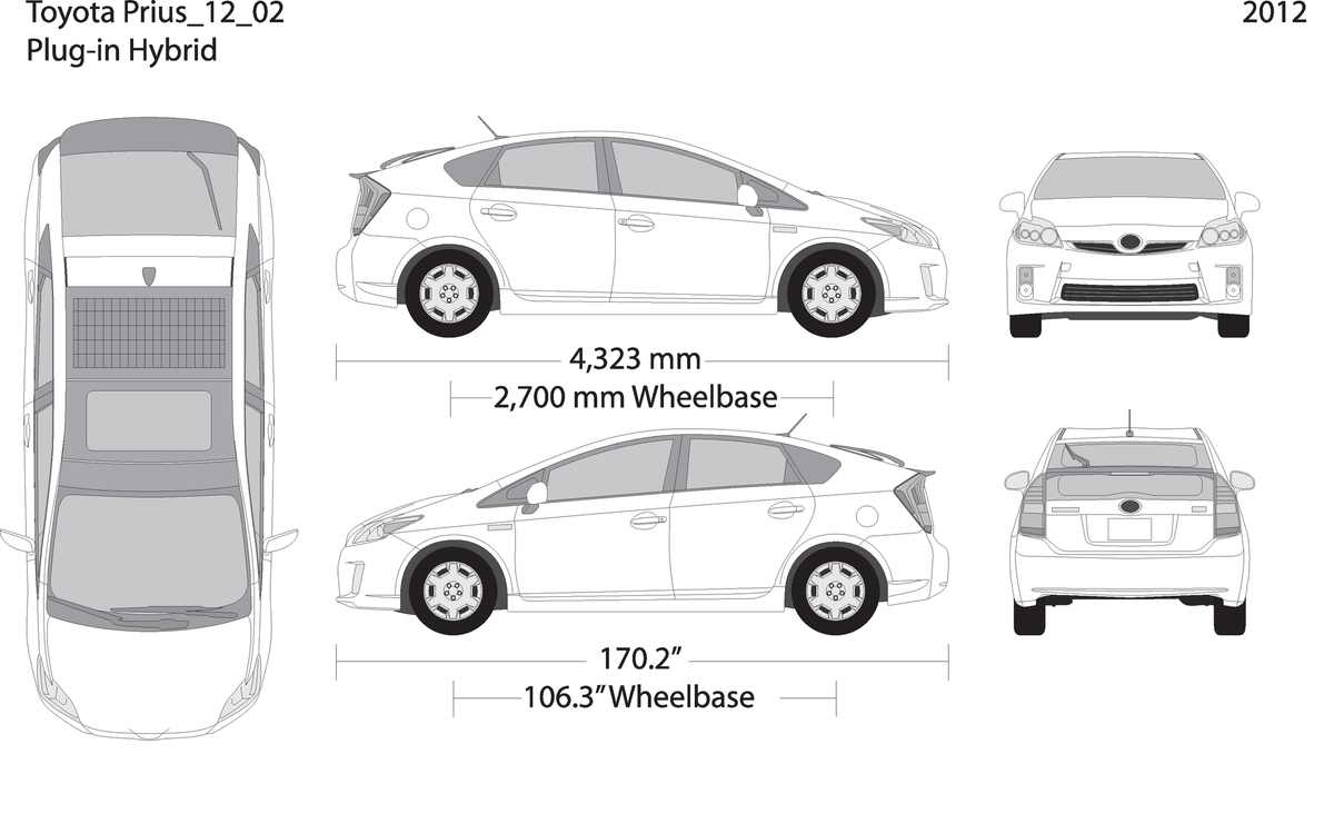 2012 Toyota Prius V02 Vehicle Wrap Template