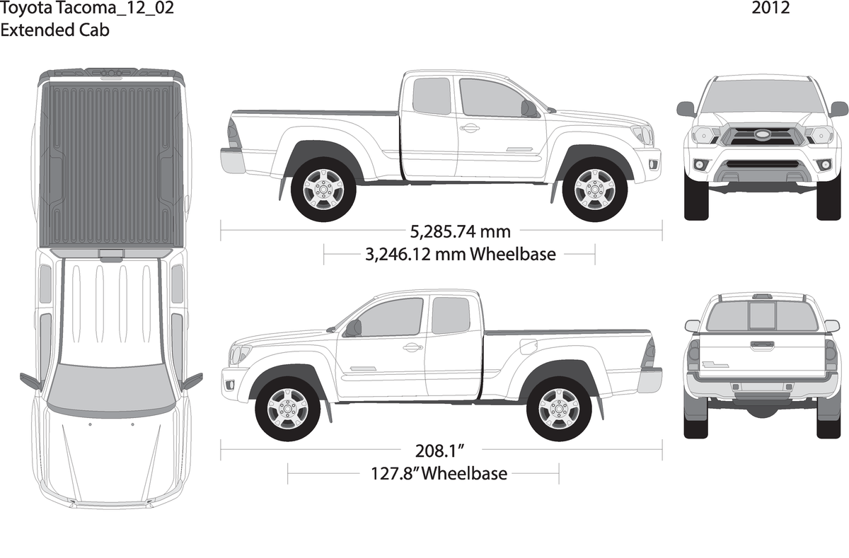 2012 Toyota Tacoma V02 Vehicle Wrap Template