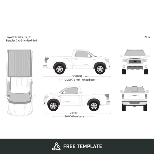 2012 Toyota Tundra free vector vehicle wrap template - GravBase