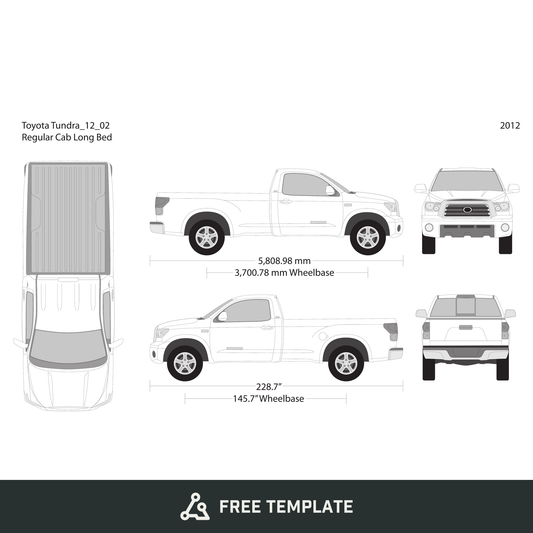 2012 Toyota Tundra free vector vehicle wrap template - GravBase