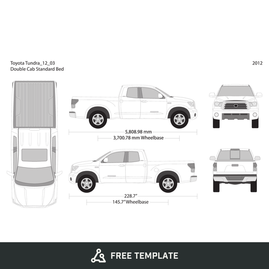 2012 Toyota Tundra free vector vehicle wrap template - GravBase