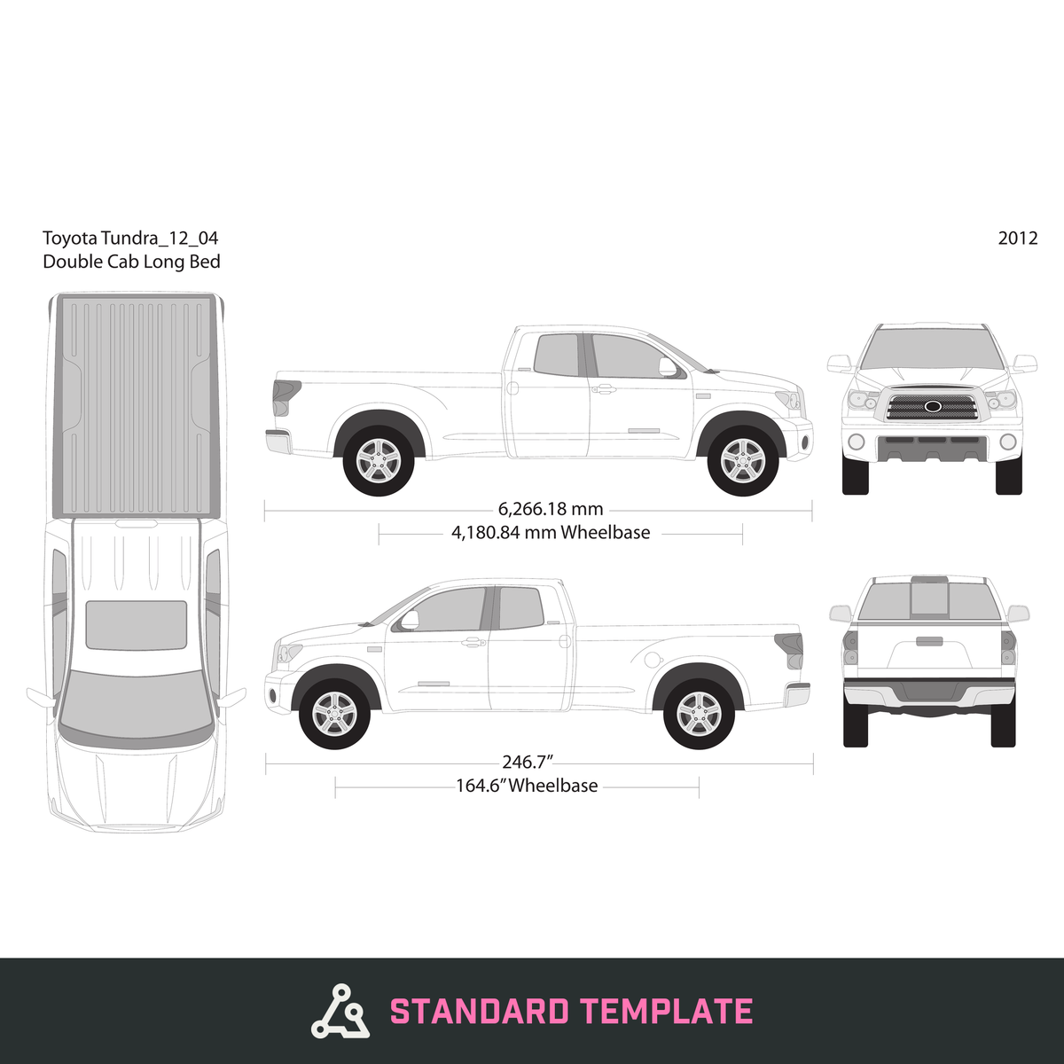 2012 Toyota Tundra vector wrap template V04, Design-Ready PDF - GravBase