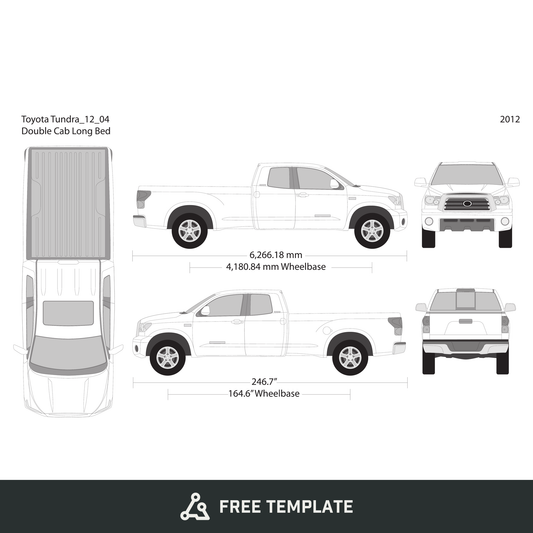 2012 Toyota Tundra free vector vehicle wrap template - GravBase