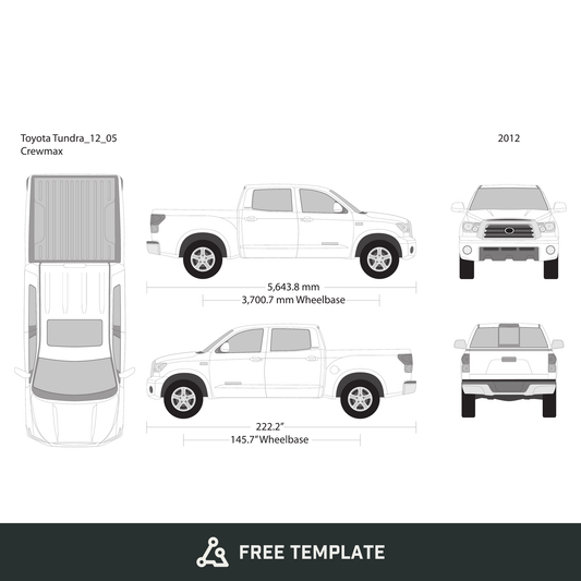 2012 Toyota Tundra free vector vehicle wrap template - GravBase