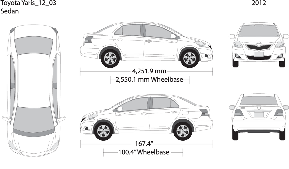2012 Toyota Yaris V03 Vehicle Wrap Template