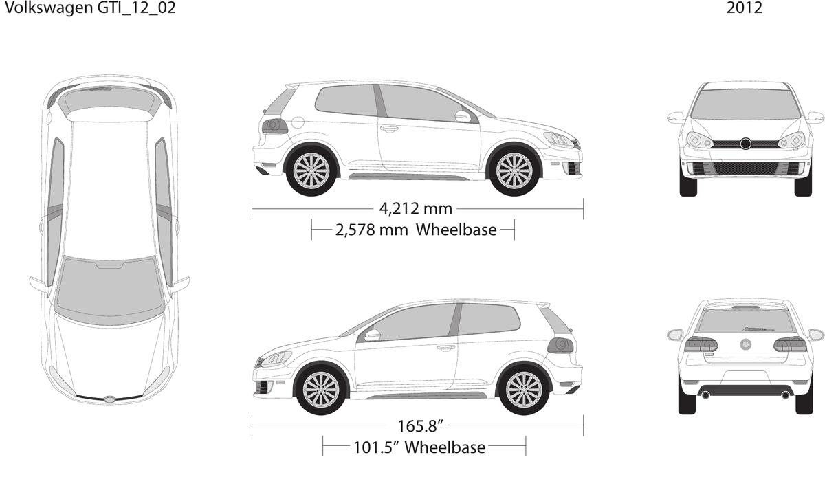 2012 Volkswagen GTI vector wrap template V02, Design-Ready PDF - GravBase