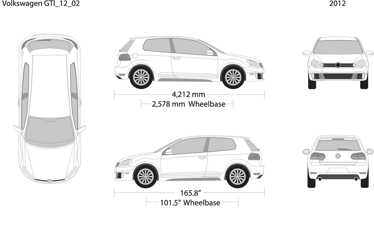 2012 Volkswagen Gti V02 Vehicle Wrap Template