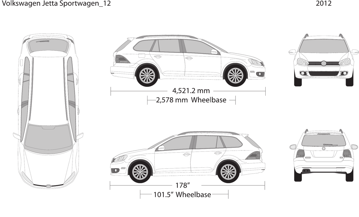 2012 Volkswagen Jetta Vector Wrap Template - GravBase