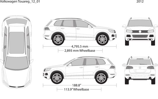 2012 Volkswagen Touareg free vector vehicle wrap template - GravBase