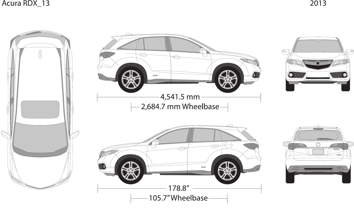 2013 Acura RDX vector wrap template, Design-Ready PDF - GravBase