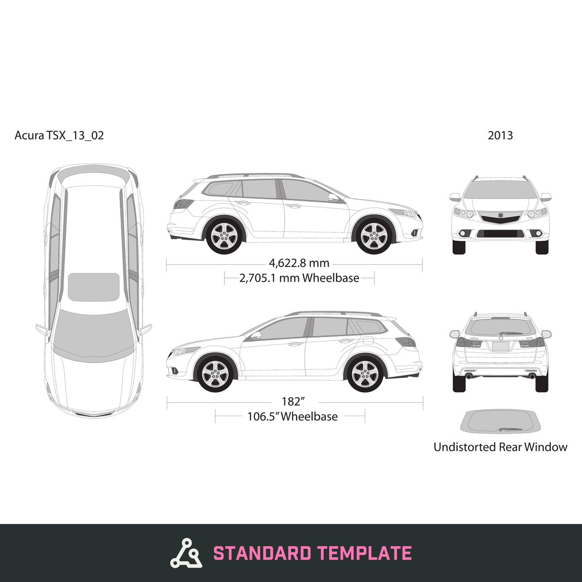 2013 Acura TSX vector wrap template V02, Design-Ready PDF - GravBase