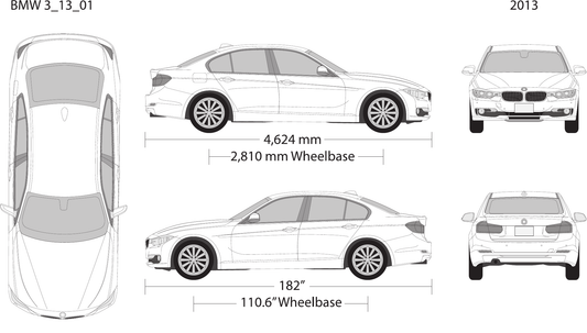 2013 BMW 3 vector wrap template, Design-Ready PDF - GravBase
