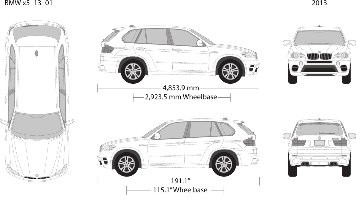2013 BMW X5 vector wrap template, Design-Ready PDF - GravBase