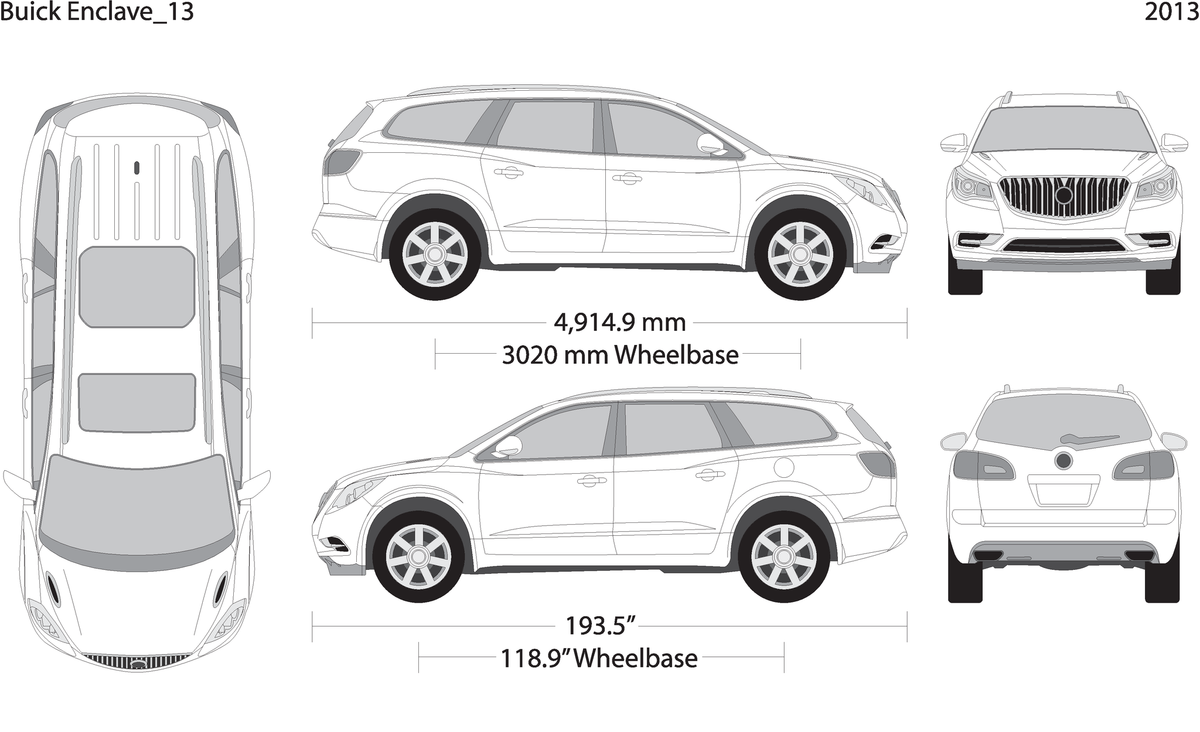 2013 Buick Enclave V13 Vehicle Wrap Template