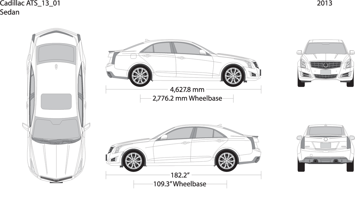 2013 Cadillac Ats V01 Vehicle Wrap Template