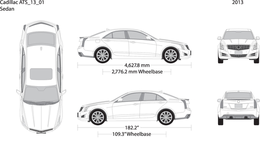 2013 Cadillac Ats V01 Vehicle Wrap Template