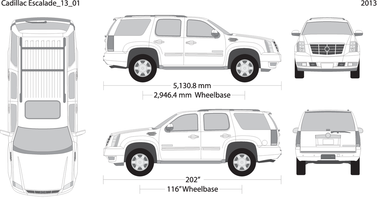 2013 Cadillac Escalade V01 Vehicle Wrap Template