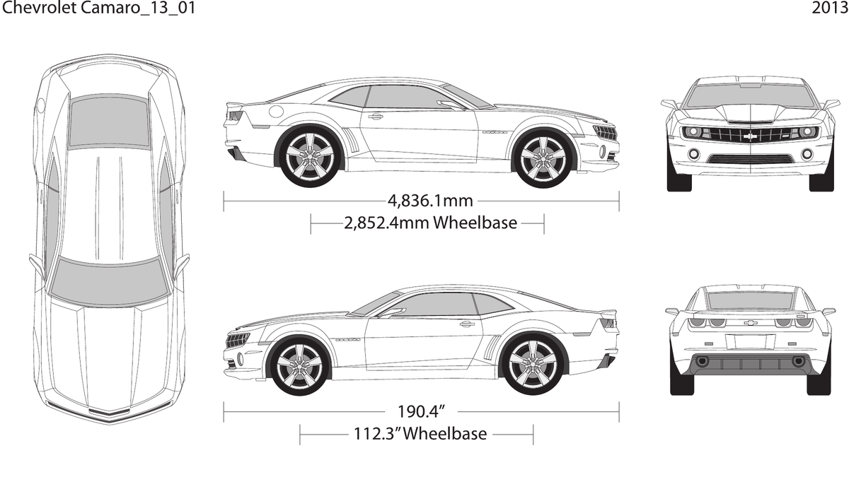 2013 Chevy Camaro vector wrap template V01, Design-Ready PDF - GravBase