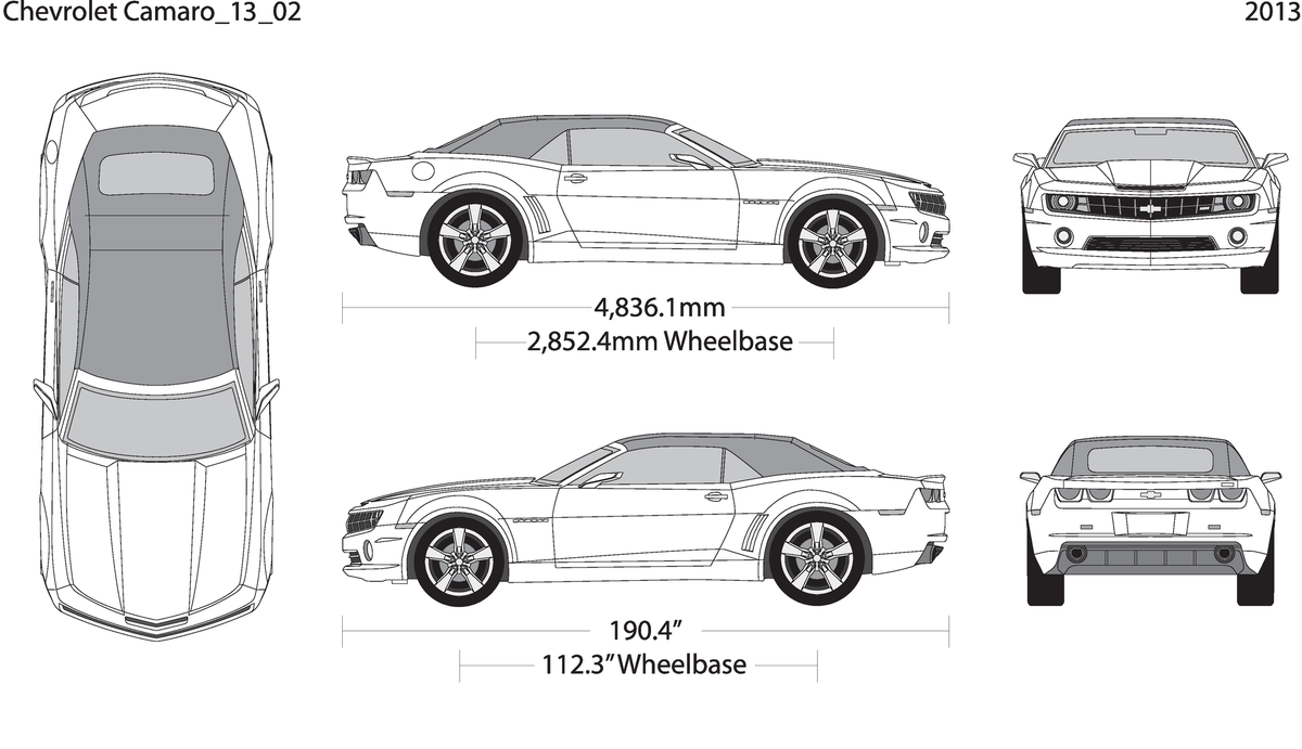 2013 Chevy Camaro V02 Vehicle Wrap Template