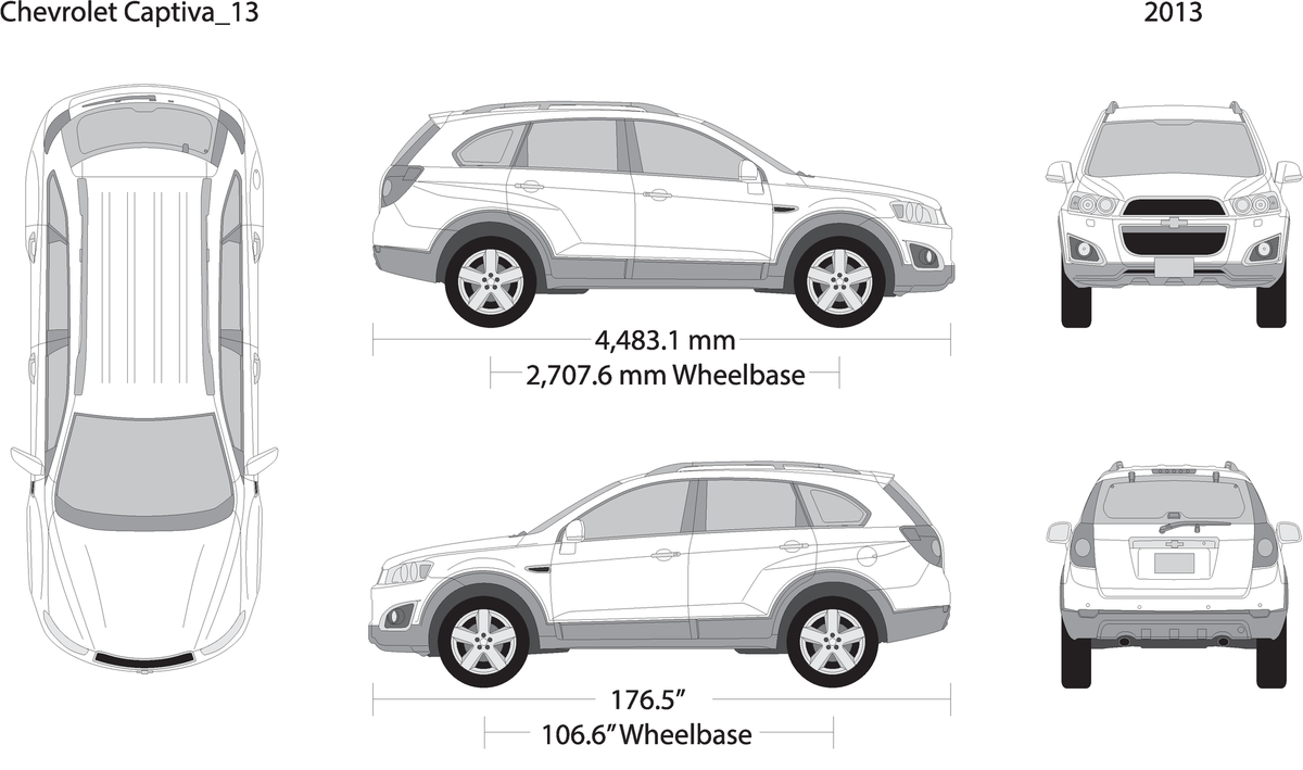 2013 Chevy Captiva V13 Vehicle Wrap Template