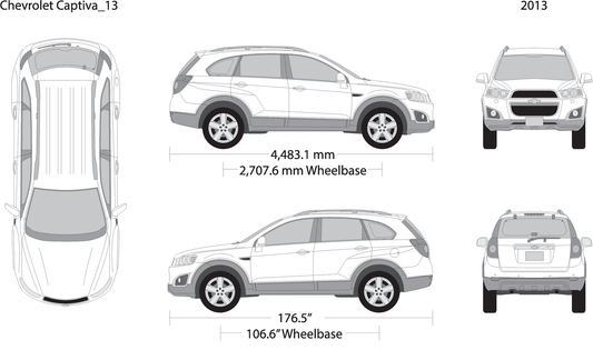 2013 Chevy Captiva V13 Vehicle Wrap Template